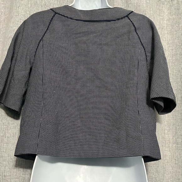 Loft Blazer Tweed Style Blue Short Sleeve w/ Pockets Sz 6P Women’s EUC Lined - Picture 4 of 5